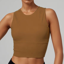 Regata Cropped Feminina de Pickleball de Alta Elasticidade para Esportes