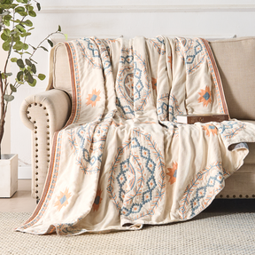 Manta Decorativa com Estampa de Mandala Boho