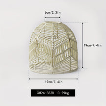 Cúpula de Pendente em Corda Tecida à Mão | Design de Lustre Rústico de Fazenda