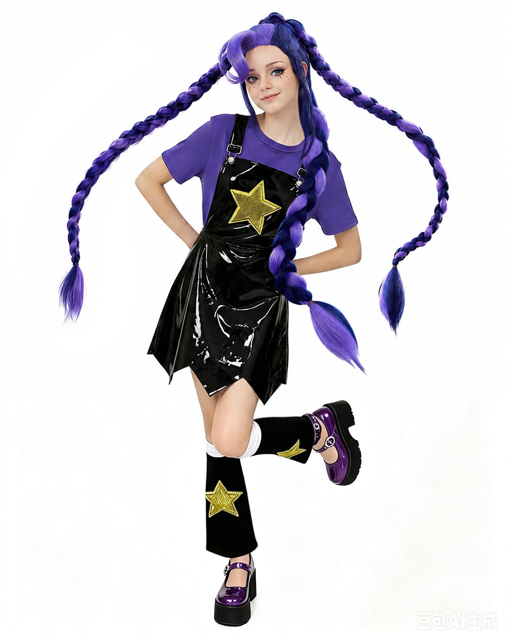 Women’s Purple Horror Doll Costume Set