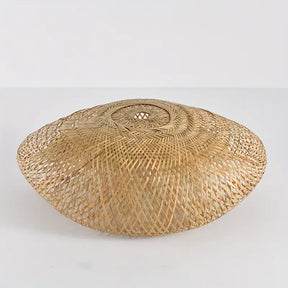 Cúpula de Luminária de Rattan Tecida à Mão – Cúpula de Bambu Estilo Boho