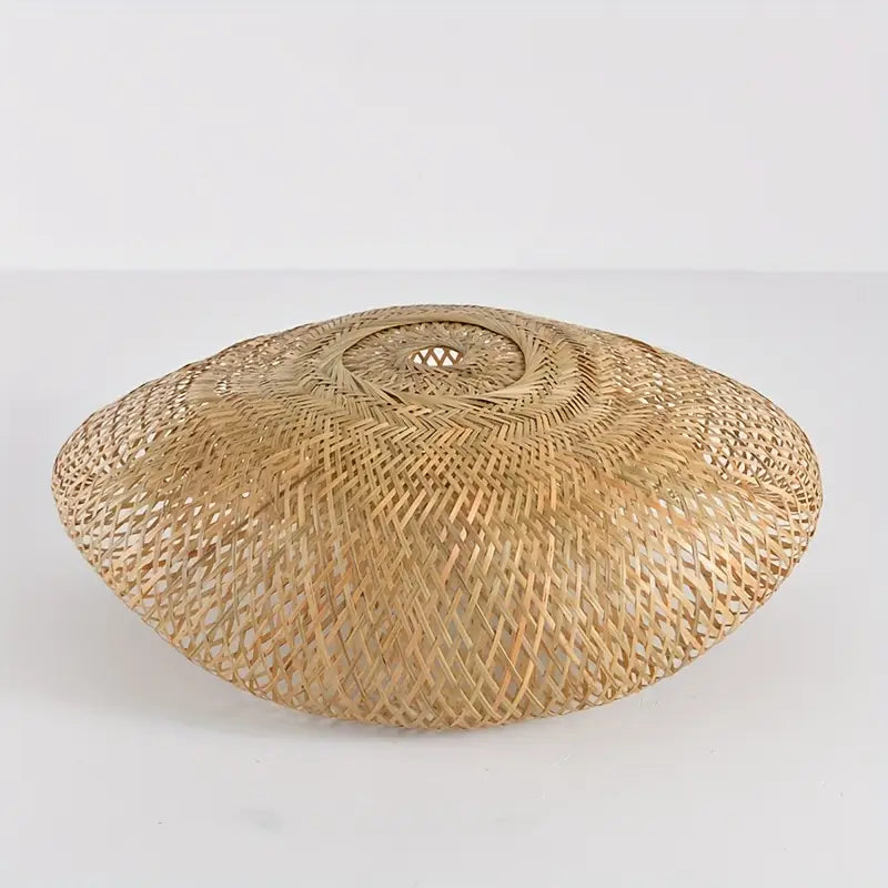 Cúpula de Luminária de Rattan Tecida à Mão – Cúpula de Bambu Estilo Boho