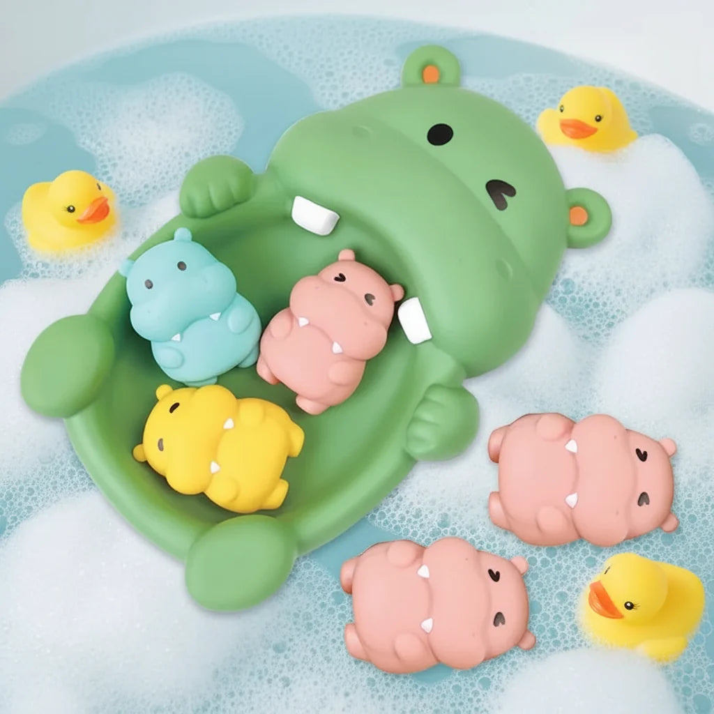 Conjunto de Aventura Divertida para Banho com Brinquedos de Animais Bebês