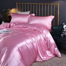 Conjunto de Roupa de Cama de Seda Antibacteriana Capa de Edredom Respirável
