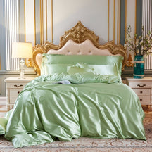 Conjunto de Roupa de Cama de Seda Antibacteriana Capa de Edredom Respirável