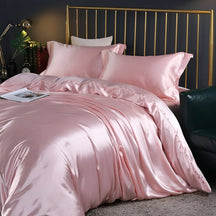 Conjunto de Roupa de Cama de Seda Antibacteriana Capa de Edredom Respirável