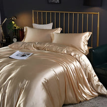 Conjunto de Roupa de Cama de Seda Antibacteriana Capa de Edredom Respirável