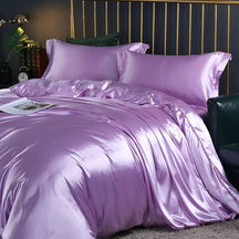 Conjunto de Roupa de Cama de Seda Antibacteriana Capa de Edredom Respirável