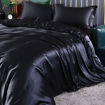 Conjunto de Roupa de Cama de Seda Antibacteriana Capa de Edredom Respirável