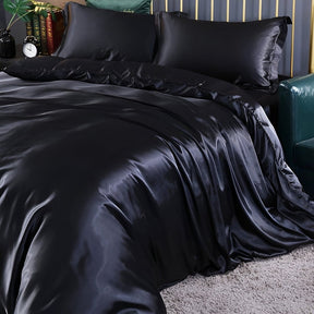 Conjunto de Roupa de Cama de Seda Antibacteriana Capa de Edredom Respirável