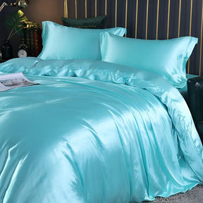 Conjunto de Roupa de Cama de Seda Antibacteriana Capa de Edredom Respirável
