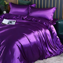 Conjunto de Roupa de Cama de Seda Antibacteriana Capa de Edredom Respirável