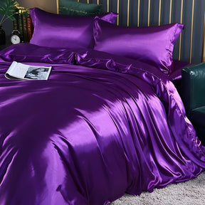 Conjunto de Roupa de Cama de Seda Antibacteriana Capa de Edredom Respirável