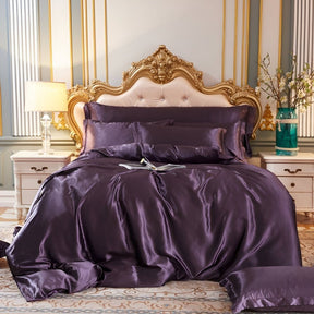 Conjunto de Roupa de Cama de Seda Antibacteriana Capa de Edredom Respirável