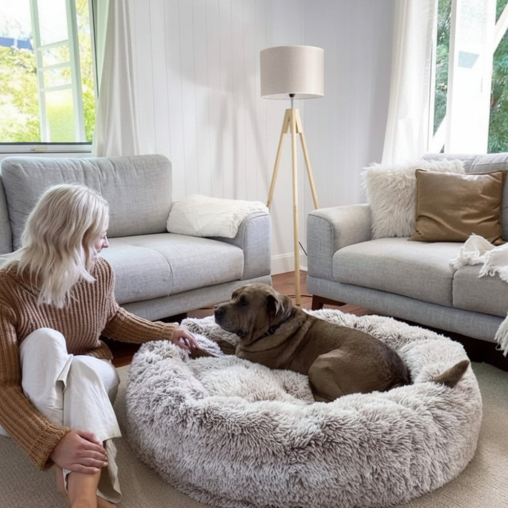 Cama para Cachorro Calmante e Antiestresse de Pelúcia