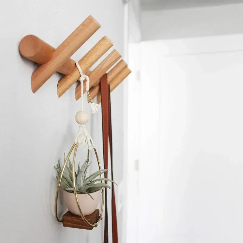 Solid Oak Wall Rack – Wooden Wall-Mounted Organizer – Default Title – product image 1