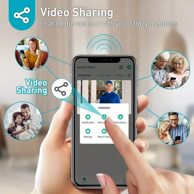 Campainha de Vídeo Wi-Fi Sem Fio