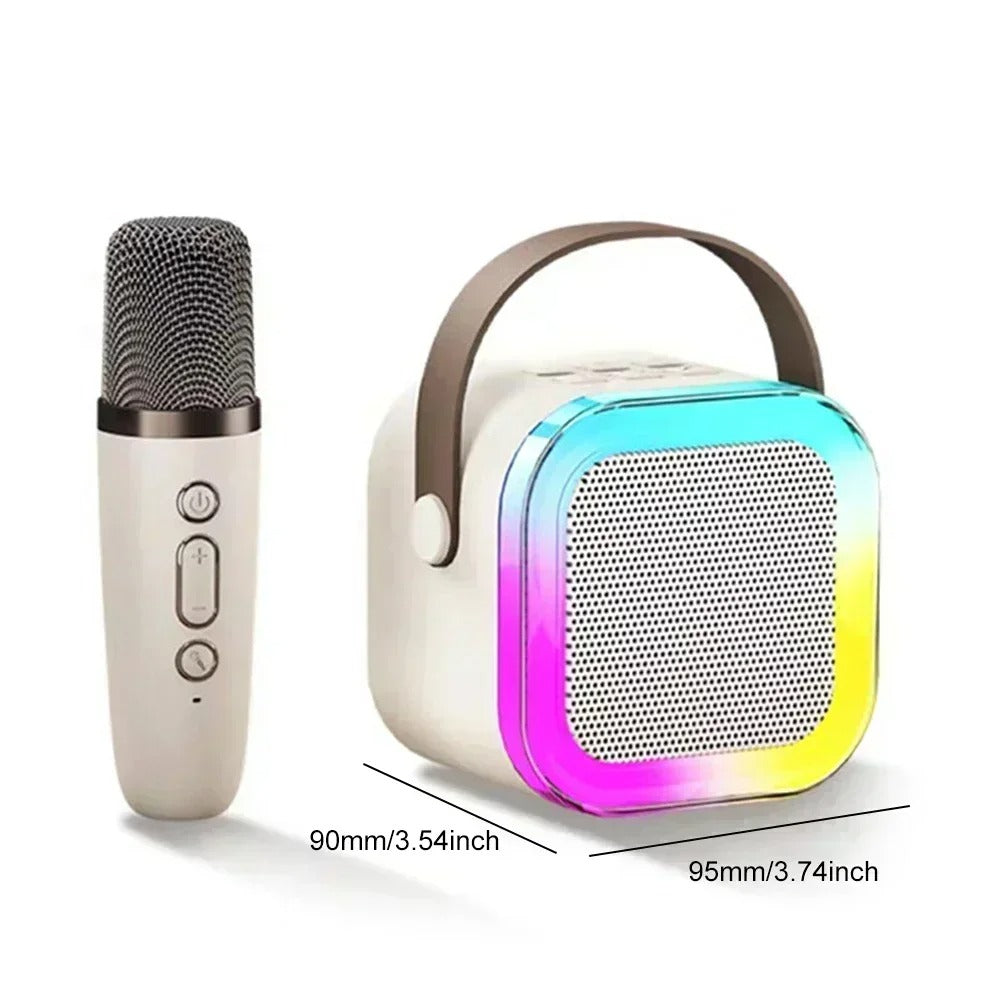 Máquina de Karaokê Portátil com 2 Microfones