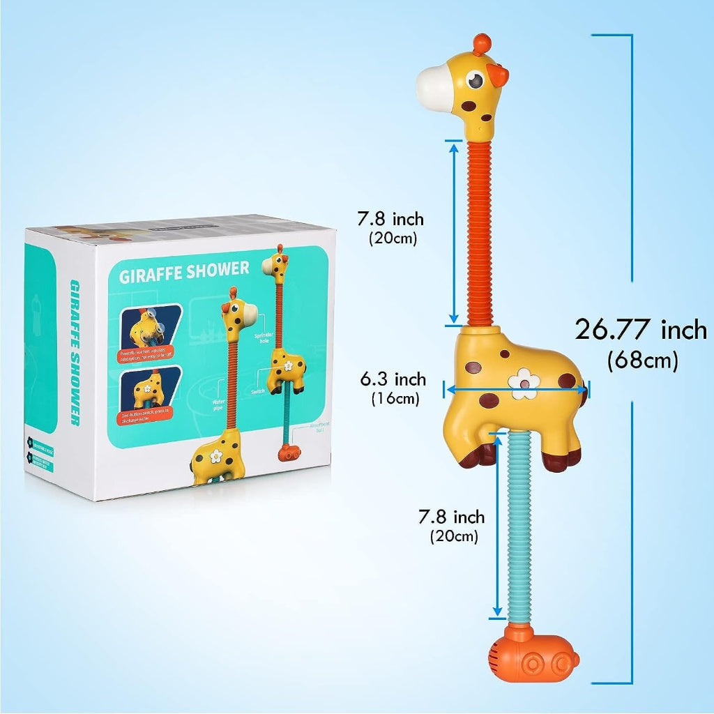 Girafa de Brinquedo para Banho com Jato d'Água, Interativa, Divertida e com Bordas Suaves
