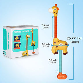 Girafa de Brinquedo para Banho com Jato d'Água, Interativa, Divertida e com Bordas Suaves