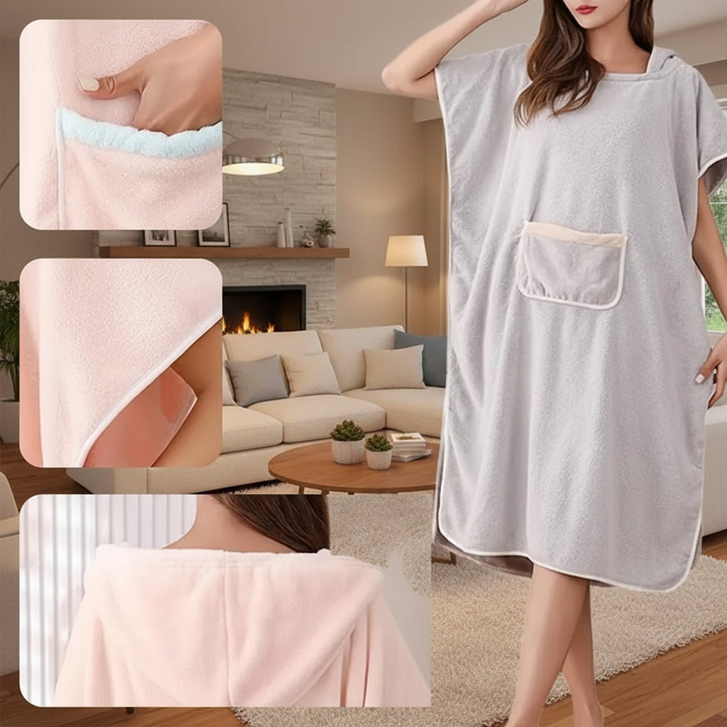 Poncho de Banho com Capuz e Bolso