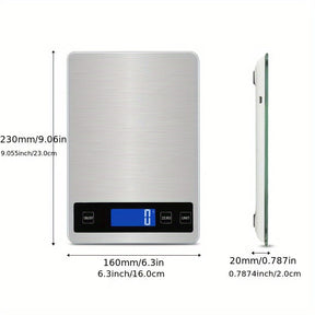 Balança de Cozinha Digital de 15kg | Balança de Precisão para Alimentos Recarregável via USB