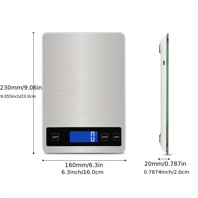 Balança de Cozinha Digital de 15kg | Balança de Precisão para Alimentos Recarregável via USB