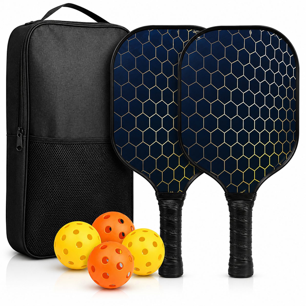 Conjunto de Raquetes de Pickleball em Grafite Leve com Bolas