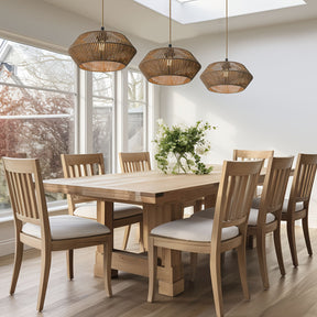 Cúpula de Luminária Pendente de Corda de Papel Feita à Mão | Design Natural Moderno
