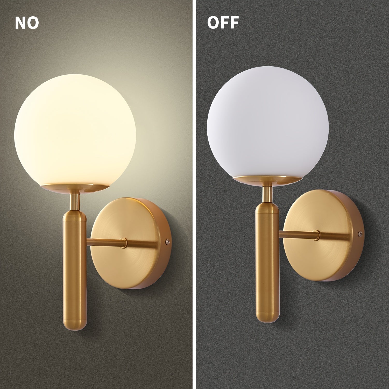 Arandela de Parede em Vidro Moderna | Luminária de Metal Elegante para Quarto
