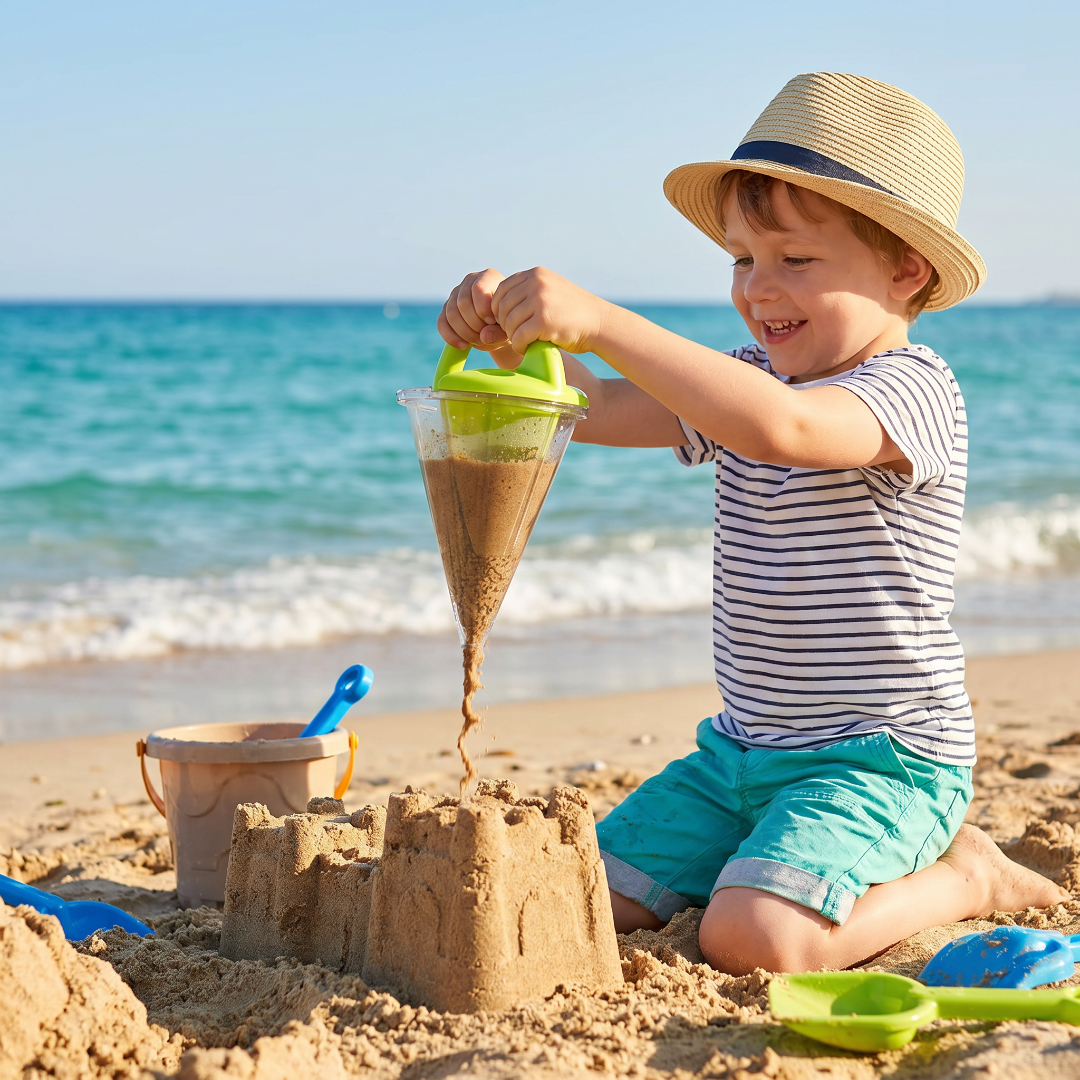 Conjunto de Brinquedos de Areia para Praia Funil de Brincar Criativo