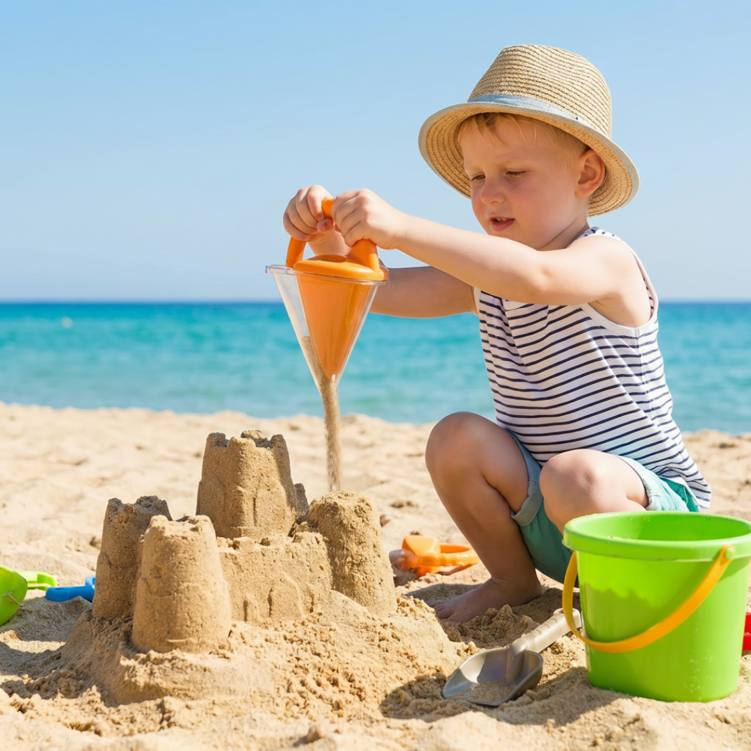 Conjunto de Brinquedos de Areia para Praia Funil de Brincar Criativo