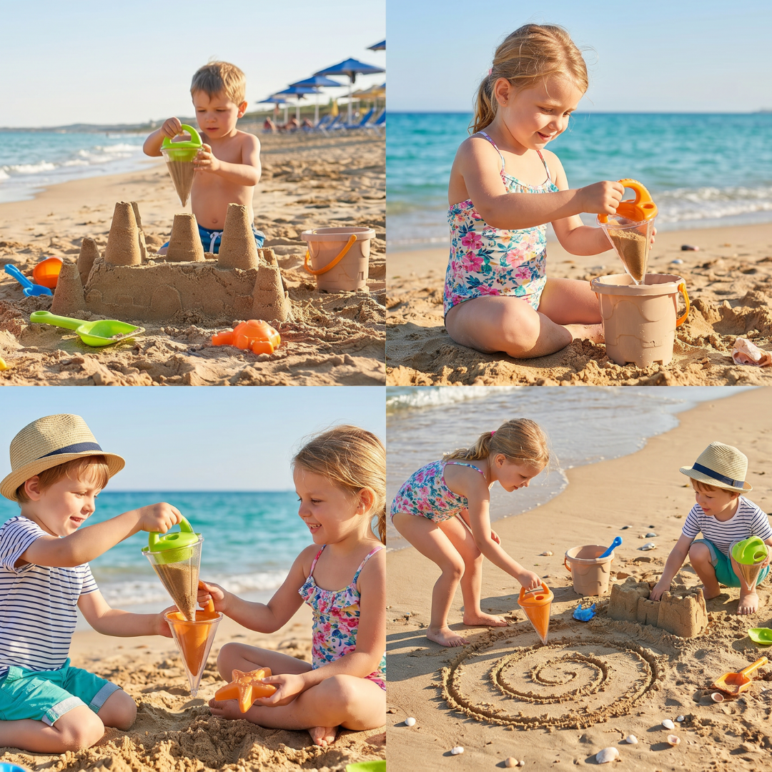 Conjunto de Brinquedos de Areia para Praia Funil de Brincar Criativo
