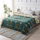 Blanket Throw Scandinavian Bird Reversible Pattern Design