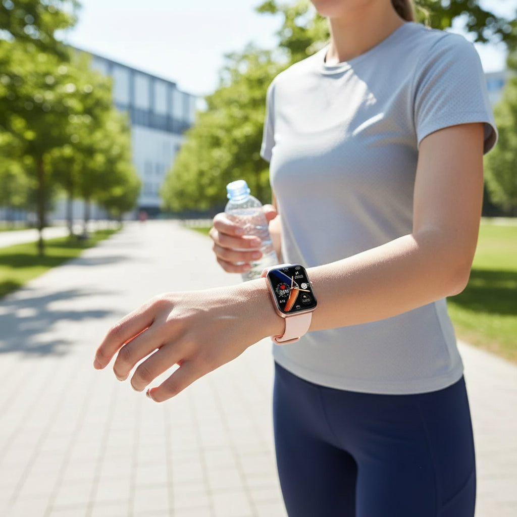 Smartwatch Fitness com Monitor de Pressão Arterial e Saúde