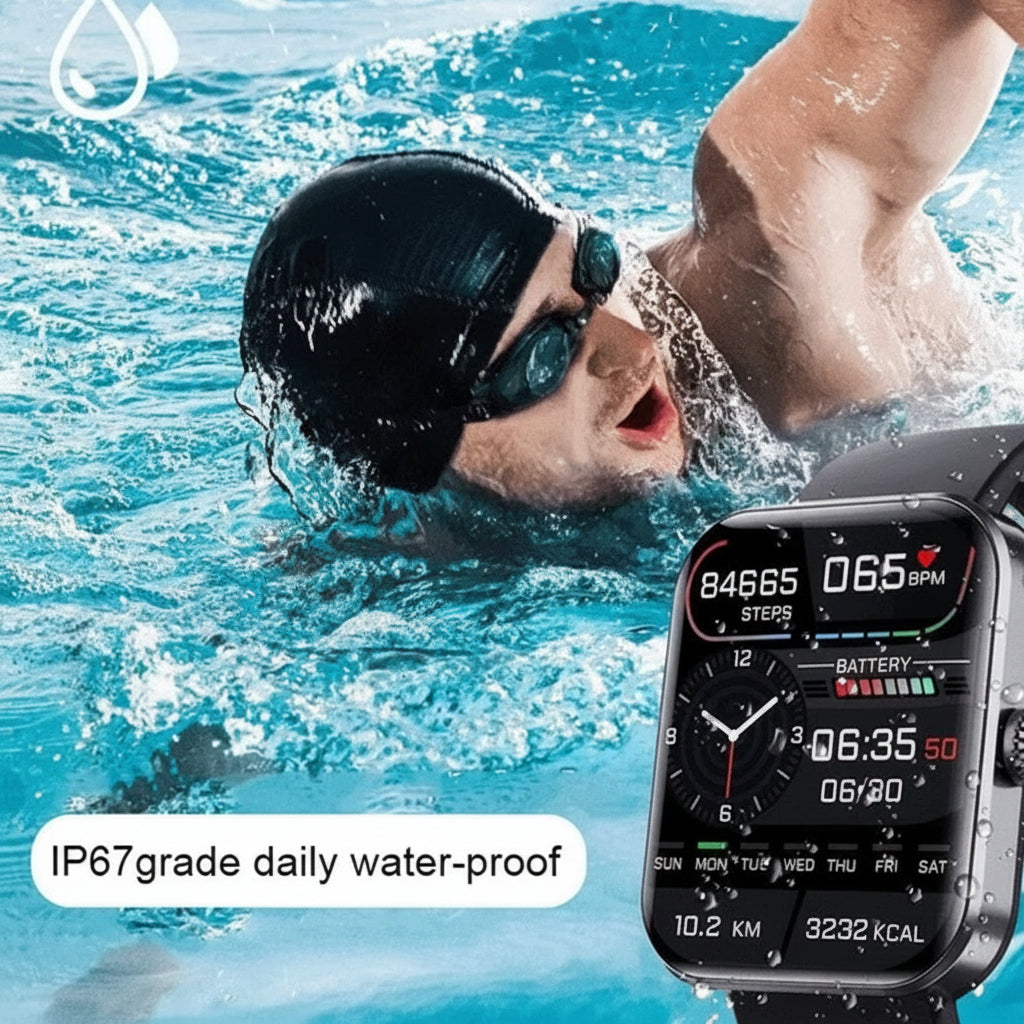 Smartwatch Fitness com Monitor de Pressão Arterial e Saúde