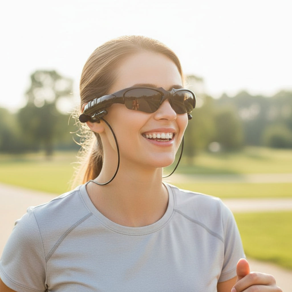 Óculos de sol Bluetooth com fone de ouvido para corrida e ciclismo