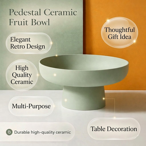 Fruteira Retrô de Cerâmica para Bancada de Cozinha Tigela Decorativa de Servir