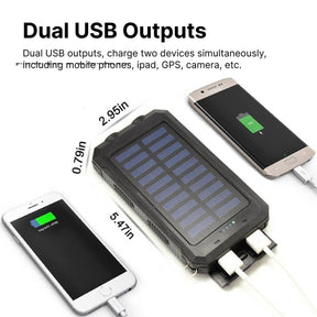 Carregador Solar de 500.000 mAh, Power Bank à Prova d'Água, Bateria Externa