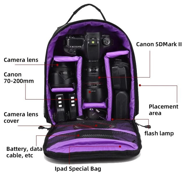 Mochila multifuncional para câmera