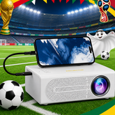 Miniprojetor Portátil para Filmes e Jogos com Suporte a 1080P