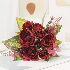 Buquê de Flores Presente de Dia das Mães Peônia Artificial Decoração para Casa