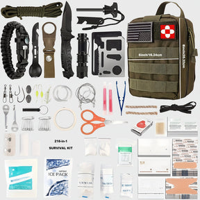 Mochila de Sobrevivência Compacta Equipamentos e Ferramentas de Primeiros Socorros para Ar Livre