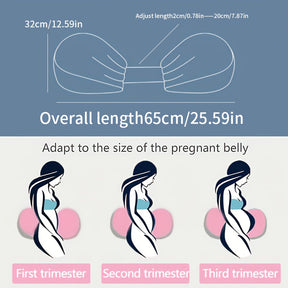 Adjustable Pregnancy Pillow | Ergonomic Maternity Support for Side & Stomach Sleepers