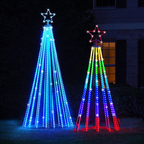 Natal – Show de Luzes de Árvore de Natal Externa com LED Multicolorido Animado