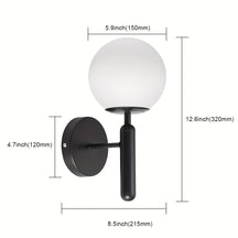 Arandela de Parede em Vidro Moderna | Luminária de Metal Elegante para Quarto
