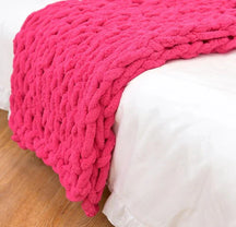 Manta de Chenille de Tricô Grosso, Cobertor de Tricô com Tranças para Sofá e Cama