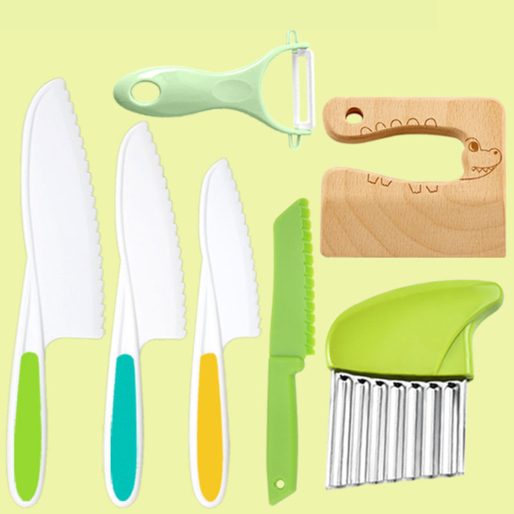 Conjunto de Cozinha Infantil com Utensílios de Corte Seguros