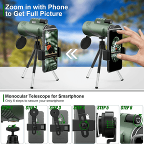 Ultra-Zoom Monocular – 600x HD Lens Compact Hiking & Birdwatching