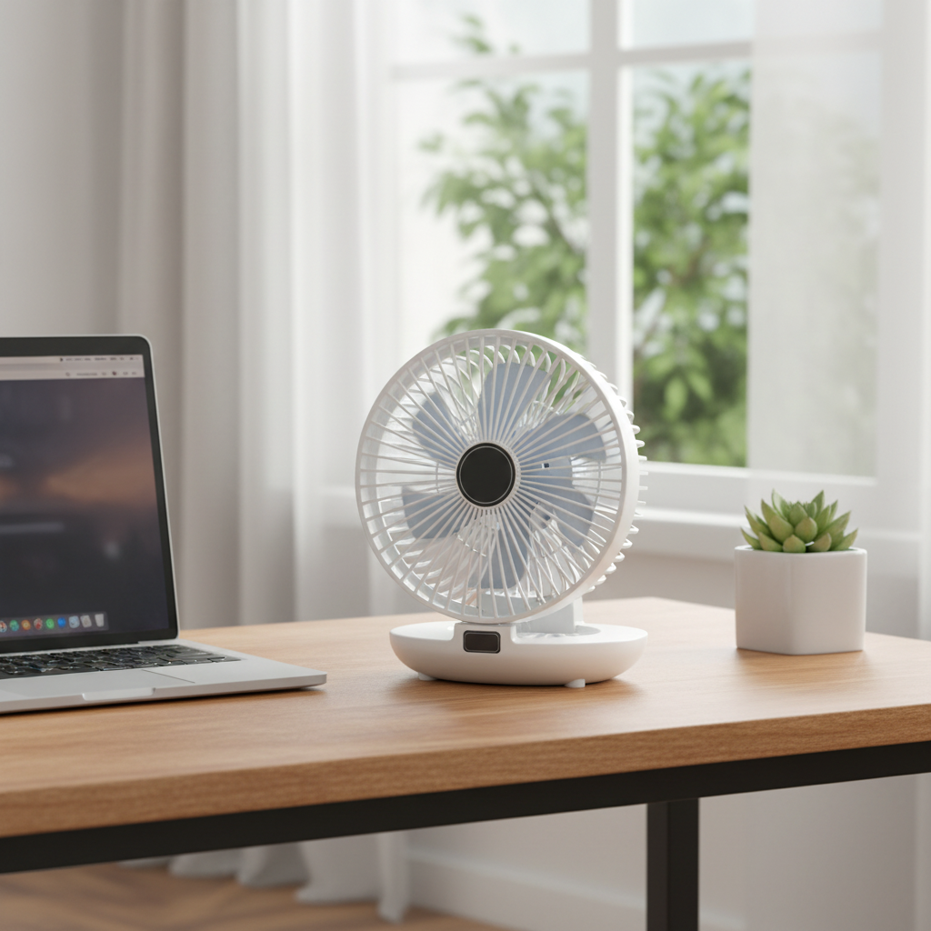 Ventilador de Mesa Oscilante Portátil - Ventilador de Resfriamento Dobrável com Grade para Casa e Escritório